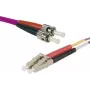EXERTIS CONNECT OM4 optiskās šķiedras savienojuma kabelis, LC Duplex uz ST Duplex, 50/125µm, Erika-Violet, 2m 392792