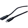EXERTIS CONNECT USB 3.1 Gen 1 USB-C pagarinājuma kabelis, tēviņš uz mātīti, 2 m, 5 Gbit/s, melns 150341