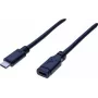 EXERTIS CONNECT USB 3.1 Gen 2 USB-C pagarinājuma kabelis 1m Male to Female 10Gbps 100W PD 4K Video melns 532495