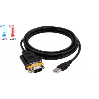 EXSYS EX-1311-2T USB 2.0 uz RS-232 seriālais adaptera kabelis ar FTDI mikroshēmu, 0,8 m, melns