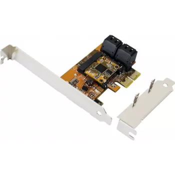 EXSYS EX-3517 7 portu SATA III PCIe x2 kontrollera karte - ASMedia ASM1062 + JMicron JMB575S, 6Gbps, iekļauts Low Profile stiprinājums