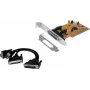 EXSYS EX-43360 PCI-X adapteris - 2x RS-232 seriālie + 1x paralēlais ports, MosChip, Low Profile