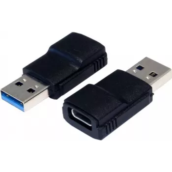 EXSYS EX-47991 USB 3.1 Gen 1 Type-A vīriešu uz Type-C sieviešu adapteris, melns