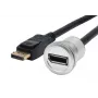 EXSYS EX-49185 Panel Mount DisplayPort adaptera kabelis, 30 cm, vīrišķais uz sievišķo, metāla korpuss, 4K 60Hz