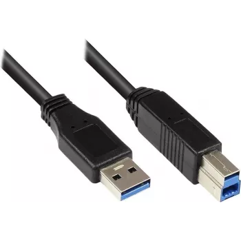 EXSYS EX-K1504 USB 3.2 Gen 1 kabelis, 1,8 m, USB-A uz USB-B, melns