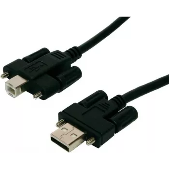 EXSYS EX-K1555V USB 2.0 kabelis, Type-A male uz Type-B male ar skrūvējamiem savienotājiem, 5 m, melns