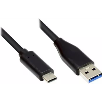 EXSYS EX-K1584-2.0 USB 3.2 Gen 1 Type-A uz Type-C kabelis 2m melns