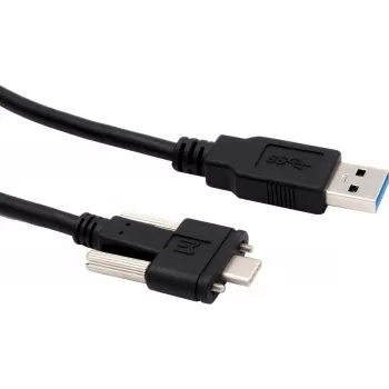 EXSYS EX-K1593V USB 3.2 Gen 2 kabelis, USB-A uz USB-C, 1m, melns, 10Gbps, 60W uzlāde