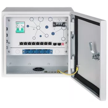 External Camera Distribution Point Expert-PoE/OTD-82GSFP - Managed Industrial PoE+ Switch with 8 Gigabit PoE Ports and 2 SFP Slots, IP67
