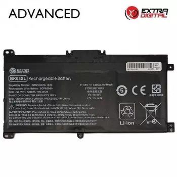 Extra Digital Advanced klēpjdatora akumulators HP BK03XL – 3400mAh, 11.55V, 39.3Wh, 3-cell, melns