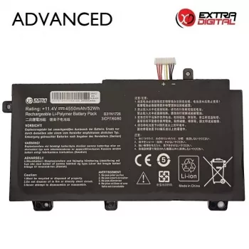 Extra Digital Advanced NB432592 rezerves klēpjdatora akumulators ASUS B31N1726 – 4550mAh, 11.52V Li-ion