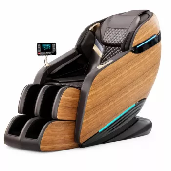 EXTRALINK 3D Zero Gravity Massage krēsls ar koka lamināta akcentiem, melns/brūns