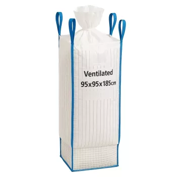 EXTRALINK Big Bag 95x95x185cm 1200kg ar izkraušanas kaklu | Ventilējams FIBC