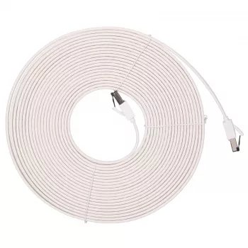 EXTRALINK Cat.8 U/FTP plakanais Ethernet vada gabals 10m 40Gbps balts