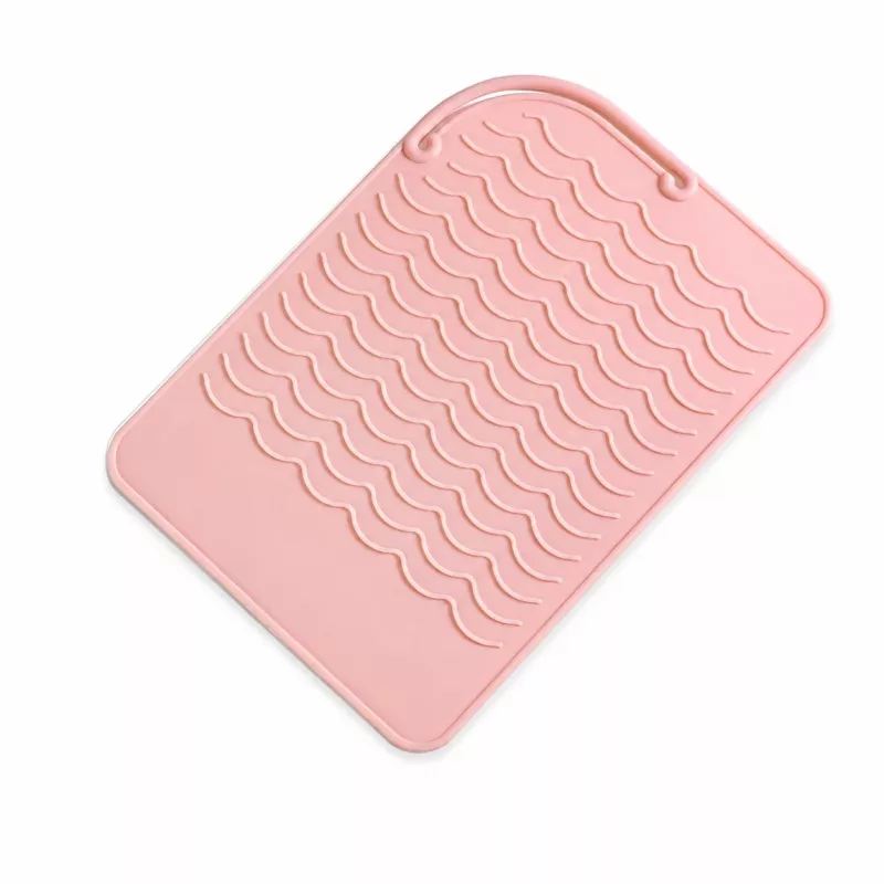 EXTRALINK HOME Silicone Heat Resistant Mat for Hair Straightener and Curling Iron 22x16 cm Pink