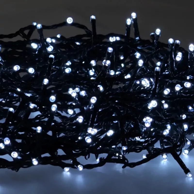 Extralink EX.73271 LED gaismiņu virtene, 200 LED, auksti balta, 10 m + 3 m, iekštelpām/āra lietošanai