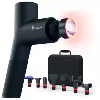Extralink Massage Gymgun Fit 2.0 Pro Masāžas Pistole, 7 Uzgaļi, 6 Režīmi