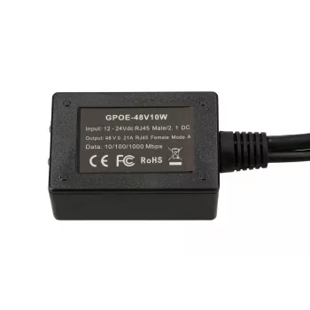 Extralink PoE Invertors 1 Ports, Ieeja 1x 1000Mb/s RJ45/Jack 10-30V, Izeja 48V