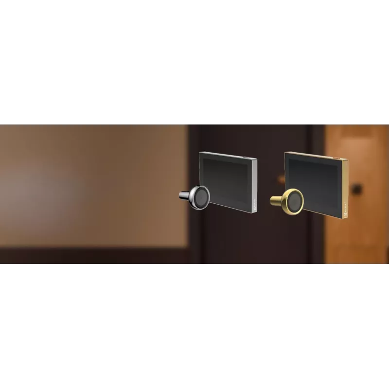 Ezviz CS-CP2 2MP bezvadu digitālais durvju skatītājs (1080p, 4.3 collu LCD, Wi-Fi, PIR, divvirzienu audio, zelta krāsā)