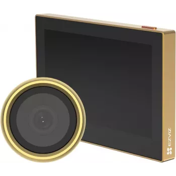 Ezviz CS-CP2 2MP bezvadu digitālais durvju skatītājs (1080p, 4.3 collu LCD, Wi-Fi, PIR, divvirzienu audio, zelta krāsā)