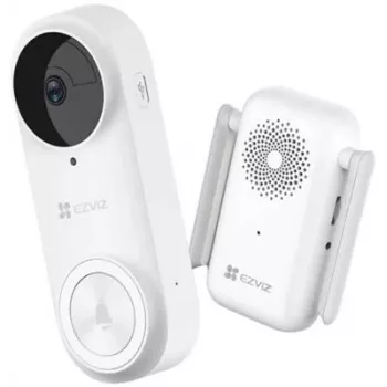 EZVIZ CSDB25MP (DB2) video durvju zvana komplekts ar akumulatoru un iekštelpu zvanu, 5 MP 2K+, Wi-Fi, 176°, IP65, 5200 mAh
