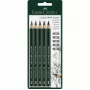 Faber-Castell Castell 9000 Jumbo grafīta zīmuļu komplekts, 5 cietības pakāpes (B, 2B, 4B, 6B, 8B), sešstūra formas, FSC ciedrs 119397