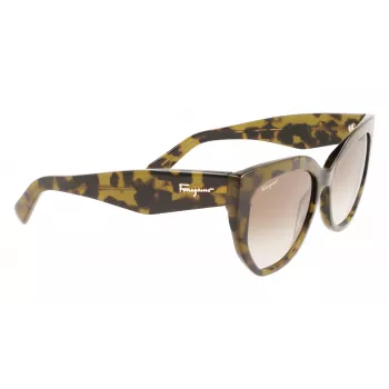FERRAGAMO SF1061S-246 Sieviešu saulesbrilles Havana Acetāts Brūns Gradienta Lēcas 56/18/145 mm