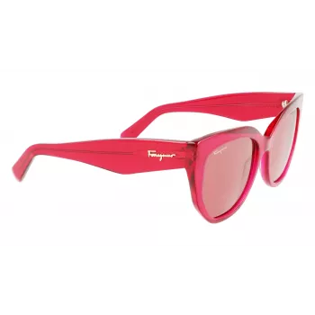 FERRAGAMO SF1061S-613 Sieviešu kaķacs formas saulesbrilles Havana Brūna Gradienta 56/18/145 mm