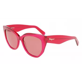 FERRAGAMO SF1061S-613 Sieviešu kaķacs formas saulesbrilles Havana Brūna Gradienta 56/18/145 mm