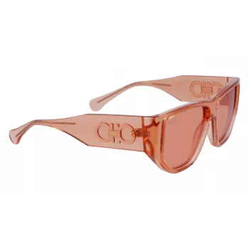 Ferragamo SF1077S-838 Unisex Saulesbrilles Pilot Shiny Rose Gold Brown Gradient 56/13/140 mm