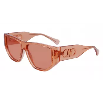 Ferragamo SF1077S-838 Unisex Saulesbrilles Pilot Shiny Rose Gold Brown Gradient 56/13/140 mm