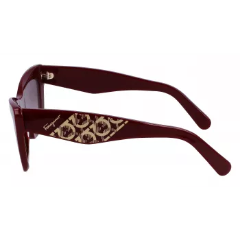 FERRAGAMO SF1081SE-603 Sieviešu kaķacsveida saulesbrilles Burgundijas brūns gradients 55mm
