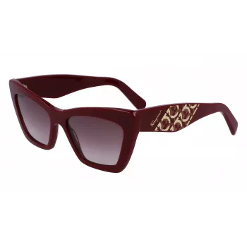 FERRAGAMO SF1081SE-603 Sieviešu kaķacsveida saulesbrilles Burgundijas brūns gradients 55mm