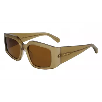 FERRAGAMO SF1101S541833 Sieviešu Saulesbrilles - Melns Acetāta Rāmis, Pelēkas Gradienta Lēcas 54mm