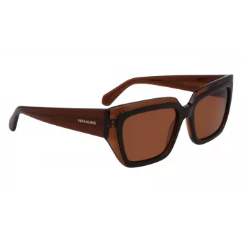 FERRAGAMO SF2002S-233 Sieviešu saulesbrilles Havana Acetāts Brūns Gradients 55/18/140 mm