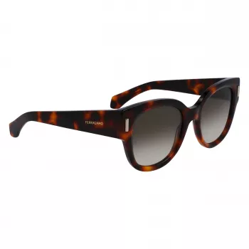 FERRAGAMO SF2007S-240 Sieviešu kaķacu saulesbrilles Havana Brūns Gradients 51mm
