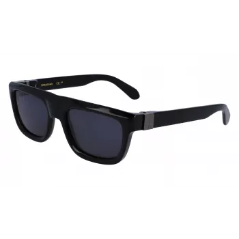 FERRAGAMO SF2009S-001 Vīriešu Saulesbrilles - Melns Rāmis Pelēkas Lēcas 56/21/145 mm
