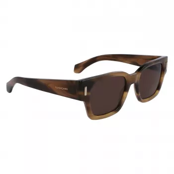 Ferragamo SF2010S-319 Saulesbrilles Vīriešiem Green Havana Square Acetāts 52mm