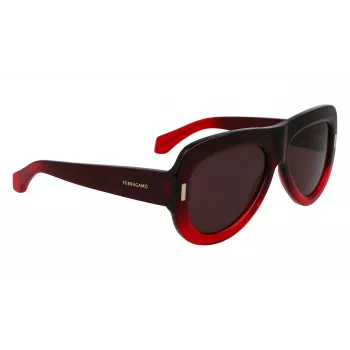 FERRAGAMO SF2029SE-615 Women's Sunglasses - Red Acetate Frame, Grey Gradient Lens, 57mm