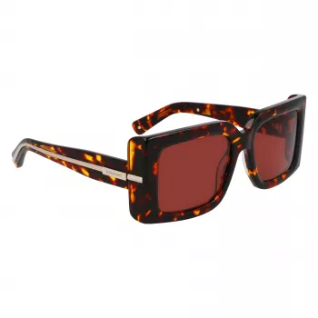 FERRAGAMO SF2032S-242 Sieviešu saulesbrilles Havana acetāta kvadrātveida rāmis Brūni gradienta lēcas 55/19/140 mm
