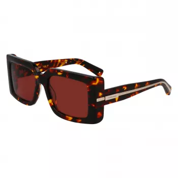 FERRAGAMO SF2032S-242 Sieviešu saulesbrilles Havana acetāta kvadrātveida rāmis Brūni gradienta lēcas 55/19/140 mm