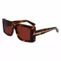 FERRAGAMO SF2032S-242 Sieviešu saulesbrilles Havana acetāta kvadrātveida rāmis Brūni gradienta lēcas 55/19/140 mm