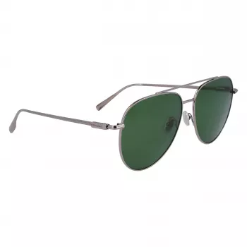 FERRAGAMO SF308S-44 Vīriešu taisnstūra saulesbrilles - Brūns Havana acetāta rāmis, Pelēkas polikarbonāta lēcas, UV400 aizsardzība
