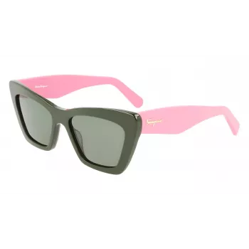 FERRAGAMO SF929S-304 Sieviešu saulesbrilles Havana Brūns Taisnstūrveida Acetāts 55mm