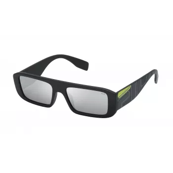 FILA vīriešu saulesbrilles SF9415540U28 - Taisnstūra melns rāmis, pelēkas lēcas 54/17/145 mm UV400