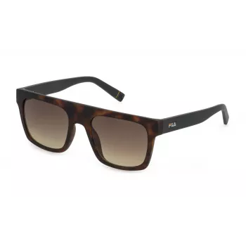 FILA vīriešu saulesbrilles SFI098-530878 Melnas taisnstūra 53mm