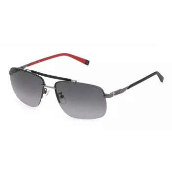 FILA SFI210-610568 Vīriešu Saulesbrilles – Melns Rāmis, Pelēkas Lēcas, UV400 Aizsardzība