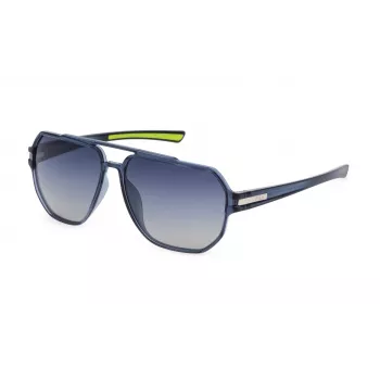 FILA SFI301-606G5P Vīriešu polarizētās saulesbrilles, spīdīgs melns rāmis, dūmu pelēkas lēcas, 60/14/140 mm