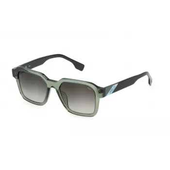 FILA SFI458-5206W5 Unisex Saulesbrilles - Melns Acetāta Rāmis, Pelēkas Polikarbonāta Lēcas, UV400 Aizsardzība, 52mm Lēcu Platums