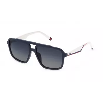 FILA SFI460-57D82P Unisex Saulesbrilles, Melns Rāmis, Pelēkas Polarizētas Lēcas, 57mm
